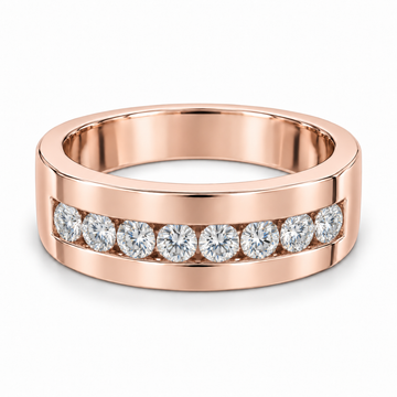 Men’s Summit Eight-Stone Lab Diamond Band — 1 CTW in 14K Rose Gold — illustrative design rendering