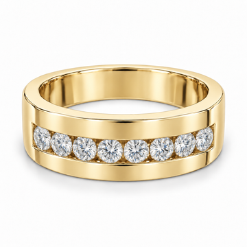Men’s Summit Eight-Stone Lab Diamond Band — 1 CTW in 14K Yellow Gold — illustrative design rendering