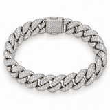 Men’s Pavé Cuban Link Lab Diamond Bracelet — 7.40 CTW — alternate angle — illustrative rendering