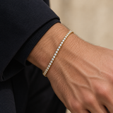 Men’s Essential Tennis Lab Diamond Bracelet — 1 CTW — worn lifestyle view — illustrative rendering