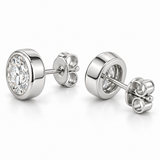 Men’s Bezel Set Lab Diamond Studs — 3 CTW Pair — alternate angle — illustrative rendering