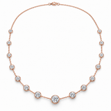 Bezel Station Lab Diamond Necklace in 14K rose gold — illustrative design rendering