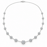 Bezel Station Lab Diamond Necklace in 14K white gold — illustrative design rendering