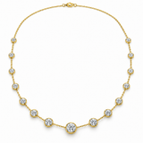Bezel Station Lab Diamond Necklace in 14K yellow gold — illustrative design rendering