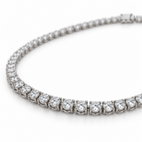 Classic Four-Prong Lab Diamond Tennis Necklace — alternate close-up angle, illustrative design rendering