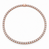 Classic Four-Prong Lab Diamond Tennis Necklace in 14K rose gold — illustrative design rendering