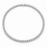 Classic Four-Prong Lab Diamond Tennis Necklace in 14K white gold — illustrative design rendering