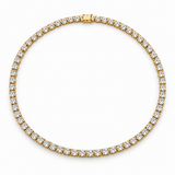 Classic Four-Prong Lab Diamond Tennis Necklace in 14K yellow gold — illustrative design rendering