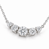 Five-Stone Graduated Lab Diamond Necklace — alternate close-up angle, illustrative design rendering