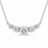 Five-Stone Graduated Lab Diamond Necklace in 14K white gold — illustrative design rendering
