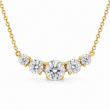 Five-Stone Graduated Lab Diamond Necklace in 14K yellow gold — illustrative design rendering
