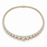 Graduated Round Lab Diamond Tennis Necklace in 14K yellow gold — illustrative design rendering