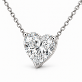 Heart Solitaire Lab Diamond Pendant Necklace — alternate close-up angle, illustrative design rendering