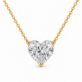 Heart Solitaire Lab Diamond Pendant Necklace in 14K yellow gold — illustrative design rendering