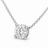 Round Solitaire Lab Diamond Pendant Necklace — alternate close-up angle, illustrative design rendering