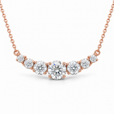 Seven-Stone Graduated Lab Diamond Necklace in 14K rose gold — illustrative design rendering