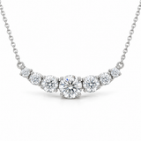 Seven-Stone Graduated Lab Diamond Necklace in 14K white gold — illustrative design rendering