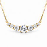 Seven-Stone Graduated Lab Diamond Necklace in 14K yellow gold — illustrative design rendering