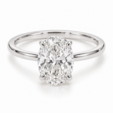 Illustrative render — Oval Petite Solitaire Lab-Grown Diamond Engagement Ring — 14K White Gold — main view