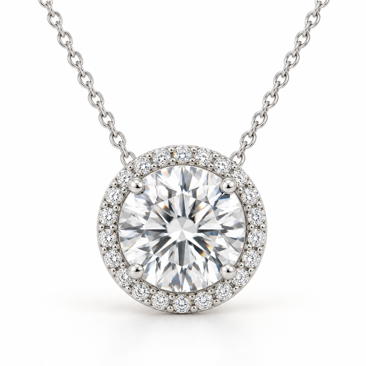 Signature Halo, Round, 14K White Gold — illustrative design rendering