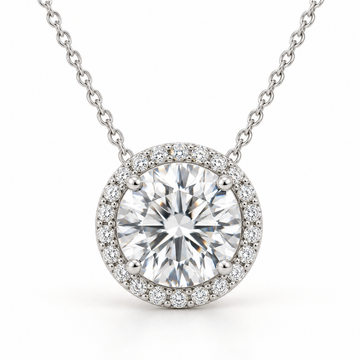 Signature Halo, Round, 14K White Gold — illustrative design rendering