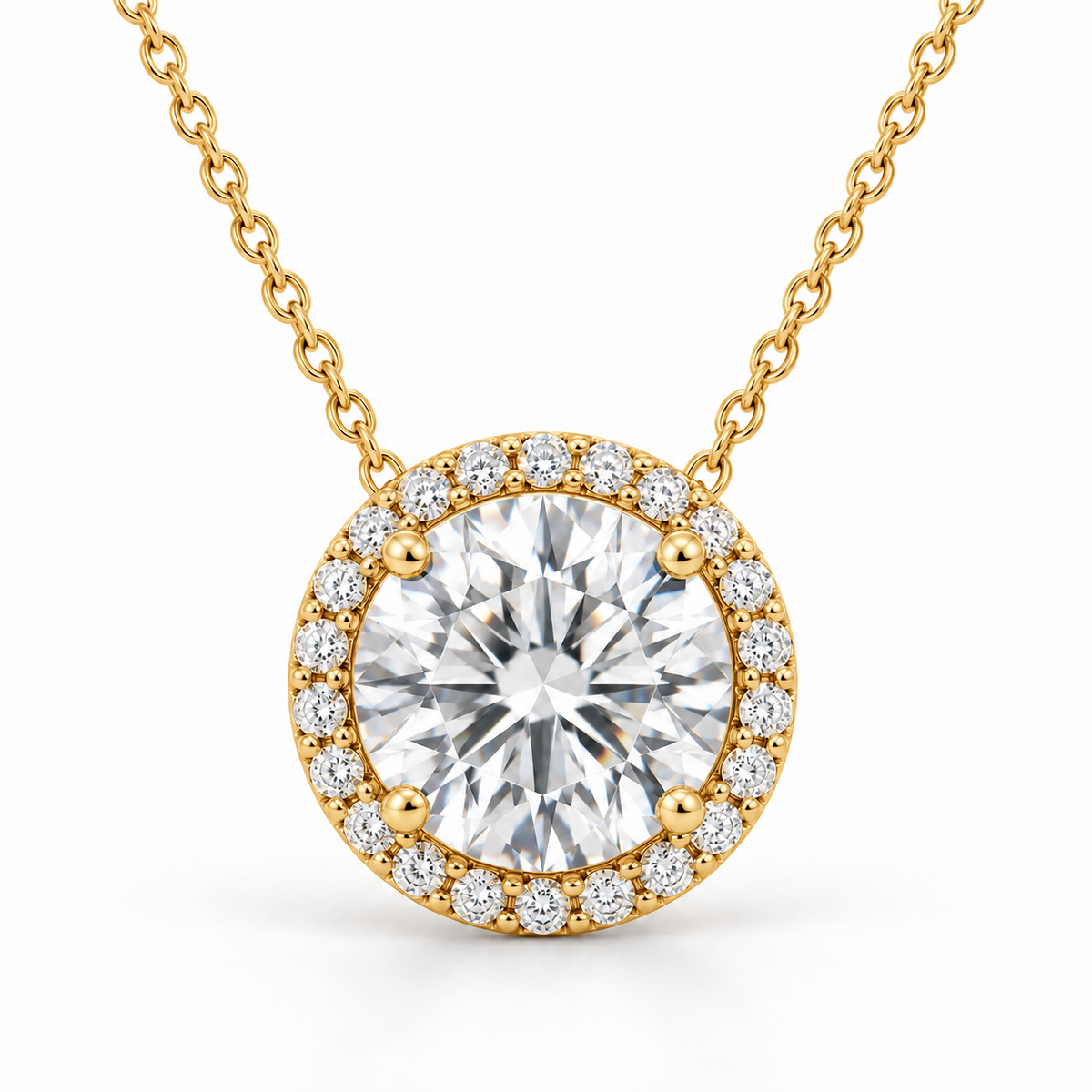 Signature Halo, Round, 14K Yellow Gold — illustrative design rendering