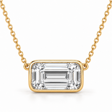 East-West Bezel Solitaire, Emerald, 14K Yellow Gold — illustrative design rendering