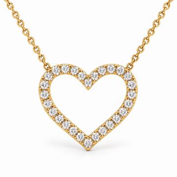 Open Heart Pavé, Round, 14K Yellow Gold — illustrative design rendering