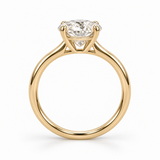 Illustrative render — Oval Petite Solitaire Lab-Grown Diamond Engagement Ring — side view