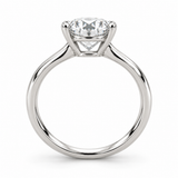 Illustrative render — Round Low Setting Solitaire Lab-Grown Diamond Engagement Ring — side view