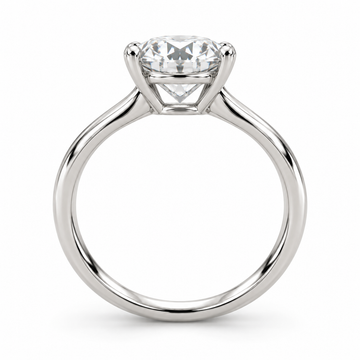 Illustrative render — Round Low Setting Solitaire Lab-Grown Diamond Engagement Ring — side view