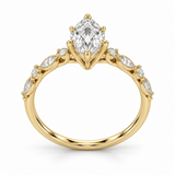 Marquise Vine Lab-Grown Diamond Engagement Ring — side illustrative render