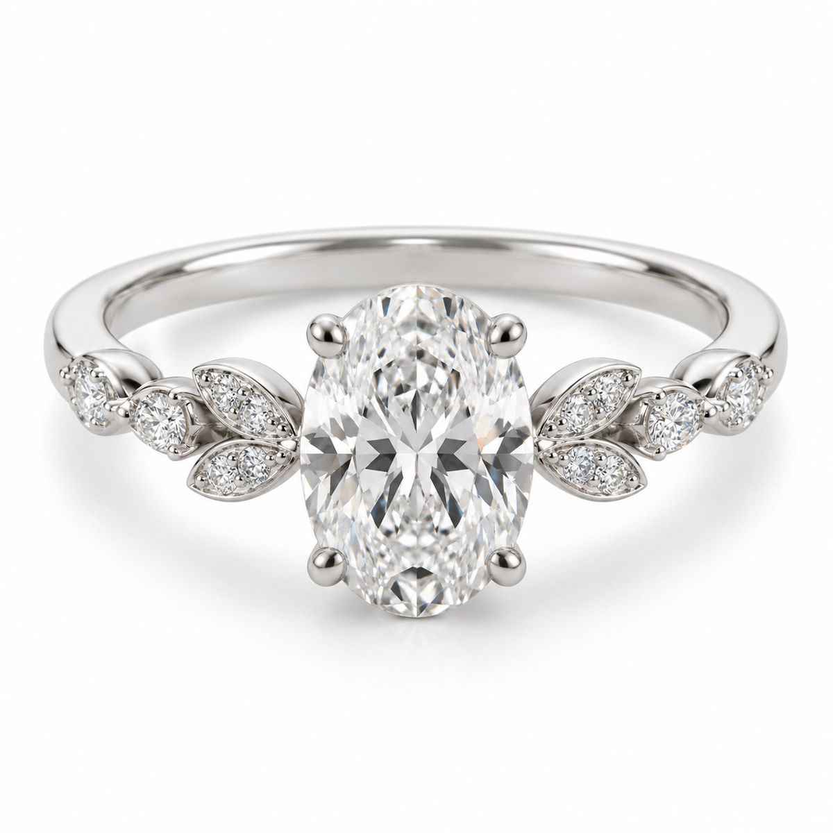 Oval Floating Marquise Lab-Grown Diamond Engagement Ring — main illustrative render