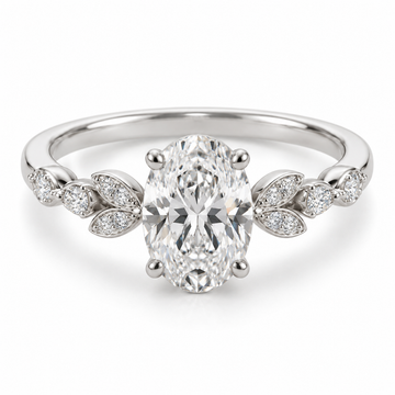 Oval Floating Marquise Lab-Grown Diamond Engagement Ring — main illustrative render