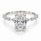 Oval Diamond Station Lab-Grown Diamond Engagement Ring — main illustrative render
