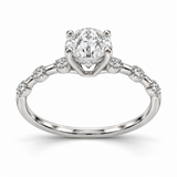 Oval Diamond Station Lab-Grown Diamond Engagement Ring — side illustrative render