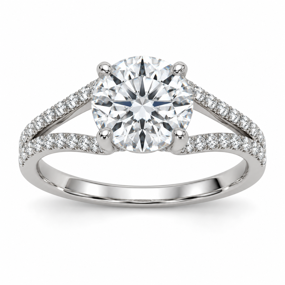 Round Open Split Shank Lab-Grown Diamond Engagement Ring — main illustrative render