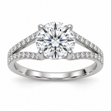 Round Open Split Shank Lab-Grown Diamond Engagement Ring — main illustrative render