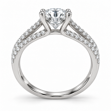 Round Open Split Shank Lab-Grown Diamond Engagement Ring — side illustrative render