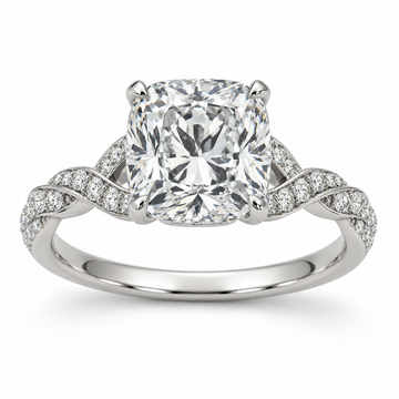 Cushion Swirl Lab-Grown Diamond Engagement Ring — main illustrative render