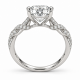Cushion Swirl Lab-Grown Diamond Engagement Ring — side illustrative render