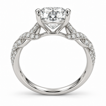 Cushion Swirl Lab-Grown Diamond Engagement Ring — side illustrative render