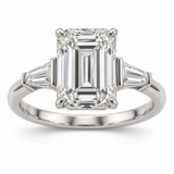 Emerald Baguette Three Stone Lab-Grown Diamond Engagement Ring — main illustrative render
