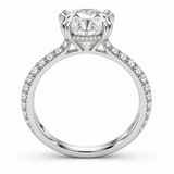 Oval Double Prong Hidden Halo Lab-Grown Diamond Engagement Ring — side illustrative render