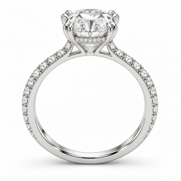 Oval Double Prong Hidden Halo Lab-Grown Diamond Engagement Ring — side illustrative render
