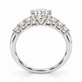 Illustrative render — Round Graduated Lab-Grown Diamond Engagement Ring — side view