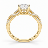 Illustrative render — Round Double Twist Lab-Grown Diamond Engagement Ring — side view