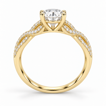 Illustrative render — Round Double Twist Lab-Grown Diamond Engagement Ring — side view