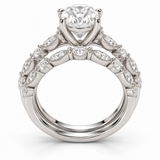 Illustrative render — Oval Lab-Grown Diamond Bridal Set — side view