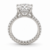 Illustrative render — Elongated Cushion Eternity Lab-Grown Diamond Engagement Ring — side view